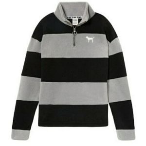 PINK polar fleece quarter zip